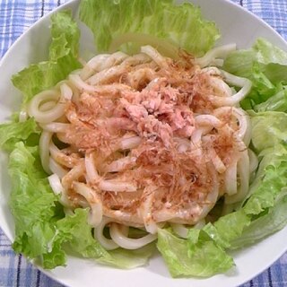 簡単！ツナ＆レタスdeサラダうどん♪